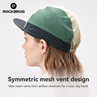 Casquette de cyclisme ROCKBROS légère et réglable pour l'extérieur, respirante, anti-transpiration avec aérations en maille, visière pliable, nylon/spandex