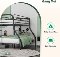 Lits superposés modernes en métal robuste et abordables avec cadre thermolaqué noir pour chambre à coucher, appartement, salon et usage scolaire