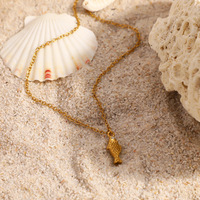 SUMMLY Collier à breloques personnalisable en chaîne, en acier inoxydable plaqué or PVD 18K, résistant à la transpiration et inaltérable, Bijoux de mode