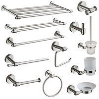 Ensemble de quincaillerie de salle de bain murale en acier inoxydable 304 comprenant un porte-serviettes en papier et un porte-papier hygiénique