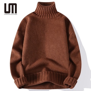 Liu Ming vente en gros <span class=keywords><strong>bonne</strong></span> <span class=keywords><strong>qualité</strong></span> 2024 automne hiver hommes <span class=keywords><strong>col</strong></span> <span class=keywords><strong>roulé</strong></span> tricots amples couleur unie à manches longues <span class=keywords><strong>pull</strong></span> de mode - Product Image 1