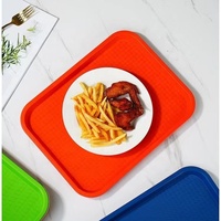 Plateau de restauration rapide en plastique rectangulaire, plateau de nourriture commerciale Parfait pour manger à l'intérieur, en plein air, pique-nique, thé