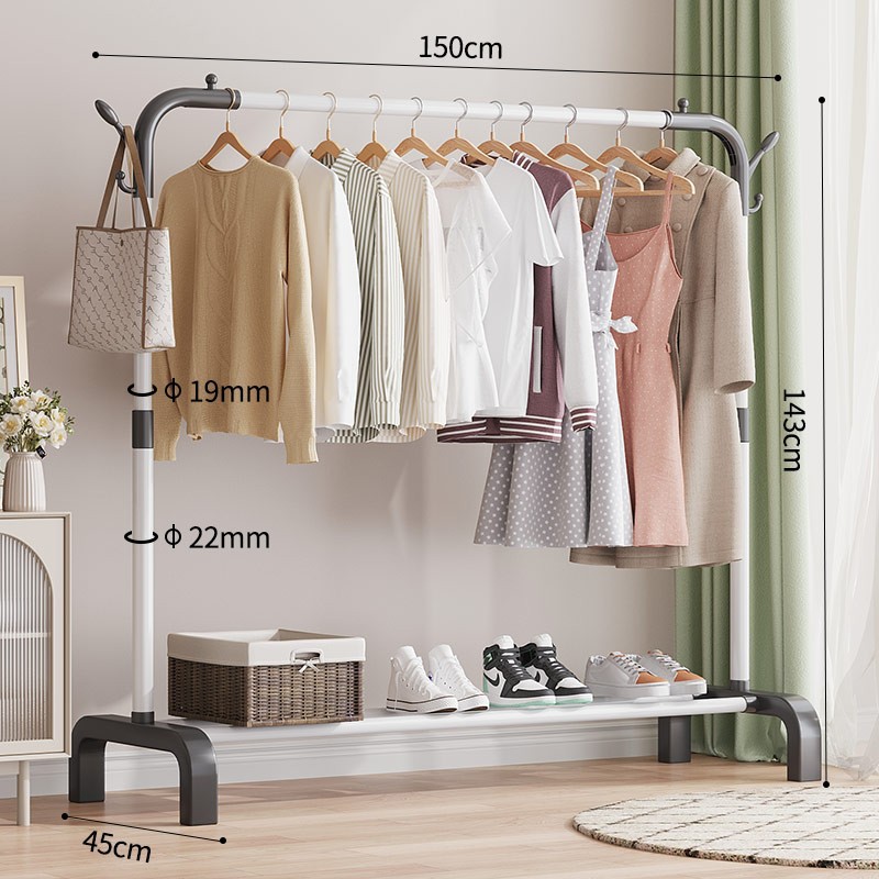 Blanco, 150 cm de largo [Tubo de acero mejorado, engrosado]