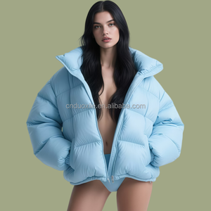 Chamarra Acolchada Brillante Ecológica para <span class=keywords><strong>Mujer</strong></span>, Chaqueta de Invierno Talla Grande para Esquiar con Cierre Estilo Bomber de Alta Calidad, Abrigos de Plumas para Dama - Product Image 1