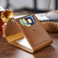 AIGUONIU Crazy Horse Design ancien étui à cartes mince Style Vintage cuir véritable RFID crédit/ID/permis de conduire couverture
