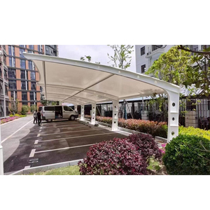 PVC/pvdf cantilevered Q235 thép <span class=keywords><strong>carport</strong></span> xe Lều bãi đậu xe màng xây dựng cấu trúc độ bền kéo - Product Image 4