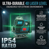 Niveau laser 4D vert Biyoti BYT-4D17LL ultra durable, 16 lignes, étanche IP54, résistant à la poussière et aux chocs, pour la construction professionnelle