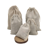 Sacs cadeaux en lin naturel pochettes d'emballage de bijoux sac cadeau en lin de coton sac à cordon sac de rangement en coton
