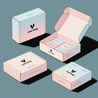 Grandes boîtes en carton ondulé imprimées en couleur, dégradables, pour vêtements, cadeaux, boîtes d'expédition personnalisées avec étiquette, emballage