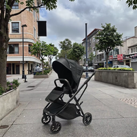 Poussette bébé 2-en-1 en lin de luxe avec cadre en acier inoxydable, portable pour enfants - Modèle neuf fabriqué en Chine