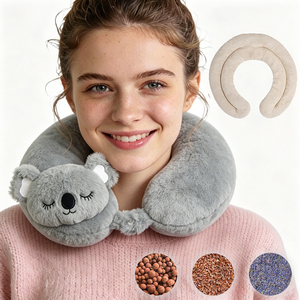 Coussin chauffant en peluche pour le cou et les épaules, soulagement de la douleur, thérapie de rééducation, chauffage au micro-ondes - Product Image 1