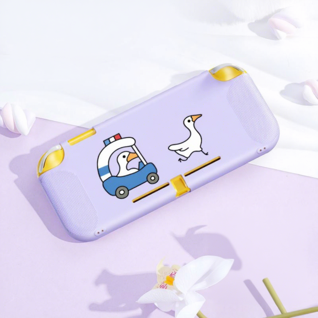 Funda suave [purple-police duck]-lite, agradable al tacto, con cordón.