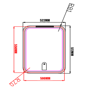 Puertas de Acceso de Carga con Esquinas Redondeadas de Perfil de Aluminio <span class=keywords><strong>para</strong></span> Autocaravanas, Camionetas y Remolques, Precio de Fábrica, Personalizadas, 500x550 mm - Product Image 5