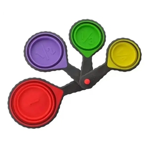 <span class=keywords><strong>4</strong></span> cái có thể gập lại Silicone đo ly và thìa nhựa xử lý có thể thu vào đo <span class=keywords><strong>cup</strong></span> <span class=keywords><strong>4</strong></span> cái Bộ - Product Image 6