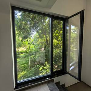 Fenêtre en <span class=keywords><strong>baie</strong></span> <span class=keywords><strong>à</strong></span> battant <span class=keywords><strong>française</strong></span> moderne pivotante cadre ouvert en alliage d'aluminium double verre clair trempé persienne en acier inoxydable extérieur - Product Image 5