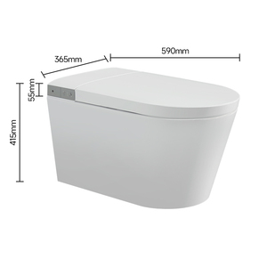 WC intelligent mural dissimulé avec couvercle automatique, siphon de drainage à siphon P, chasse d'eau à jet, siège chauffant inclus ZY051 - Product Image 4