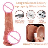 Gode réaliste en silicone de qualité médicale YAQU avec fonction de vibration électrique et base à ventouse Jouets sexuels pour masturbation féminine