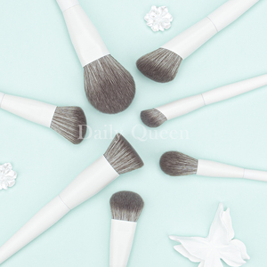 Daily Queen & Mor-phe 19 pièces Pinceaux de maquillage pour fond de teint et <span class=keywords><strong>fard</strong></span> à joues à poils nano et manche blanc, Haute qualité et sensation luxueuse, Logo personnalisé - Product Image 2