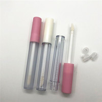 Flacon distributeur de brillant à lèvres rond de 2,5 ml, avec capuchon blanc givré de qualité supérieure, flacon de brillant à lèvres rose