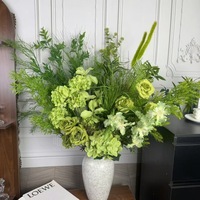 Fleur de soie verte, herbe Luxun, feuillage d'olivier de 1,5 m pour décoration d'Halloween, pour vitrine de magasin tendance