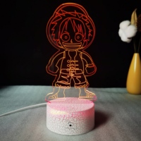 Prix de gros Lampe de nuit 3D anime élégante Option de logo personnalisé 7 couleurs changeantes Lampe de haute qualité pour table de chevet