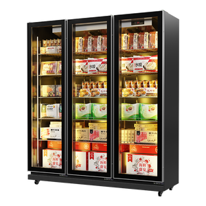 Congelador Comercial Vertical con Puerta de Vidrio y 4 Exhibidores para Almacenamiento de Alimentos Crudos en Supermercados y Tiendas de <span class=keywords><strong>Delicatessen</strong></span> - Product Image 3