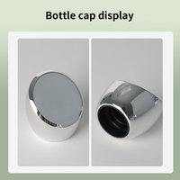 Flacon de parfum vert moderne avec capuchon de 43 mm, pulvérisateur argenté, couvercle chromé, accent avant ovale, emballage de parfum, bouteille en verre