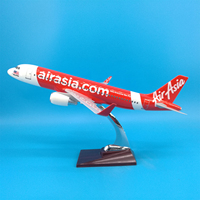 Modèle d'avion en résine moulée sous pression A320 Air Aisa-Malaysia 1/100 de 37 cm, ornement d'aviation avec base de présentation