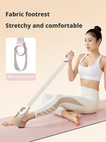 Bande de Résistance en Gros pour Étirements des Jambes avec Pédale, Bande Tubulaire Réglable sur 3 Niveaux (20/40/60 Lbs) pour Entraînement à Domicile