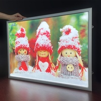 Peinture suspendue lumineuse LED personnalisée cadre en aluminium boîte à lumière affiche écran d'affichage pour bar maison décoration murale
