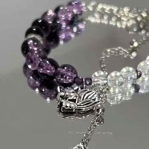 Pulsera de cuentas de cristal moradas con diseño de mascarada de zorro y cuentas de palomitas de maíz Sweet Fantasy, joyería de cuentas para mujer, pulseras de cristal para niñas - Product Image 4