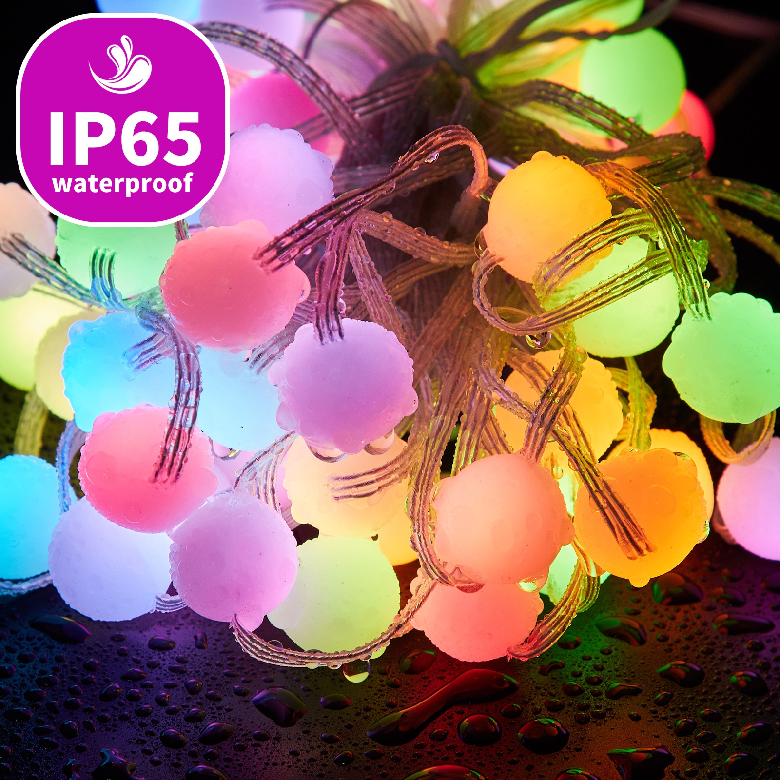 Wholesale Customization Holiday Lighting Christmas Tree Decoration RGB Globe Fairy Lights String - K