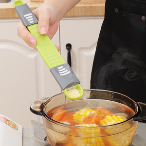 Cuillère à mesurer en plastique réglable pour la cuisine, double commande latérale pour le <span class=keywords><strong>sel</strong></span>, le <span class=keywords><strong>liquide</strong></span> sec et les ingrédients, ustensiles de cuisson - Product Image 6