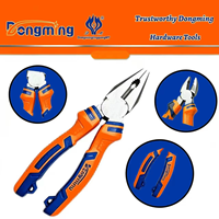 Pince à bec long combinée 6/7/8 pouces en acier CR-V Chrome Vanadium, robuste, à mâchoires dentelées, antirouille, outils à main industriels