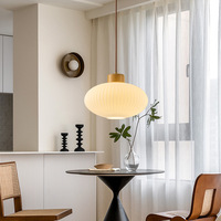 Lámpara de Techo Estilo Zen Antiguo para Restaurante Japonés, Lámpara de Noche de Vidrio con Suspensión LED para Habitaciones Tatami y Hoteles