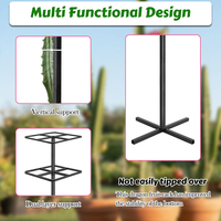 Jh-Mech Zwarte Klimplant Ondersteuning Gereedschap Massief Verstelbaar Dubbellaags 11X11X62 Inch Stalen Drakenfruit Drager Trellis
