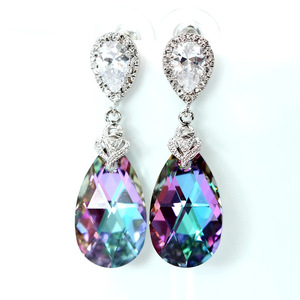 Set di gioielli colorati per donna, collana con goccia d'acqua, orecchini, regalo - Product Image 2
