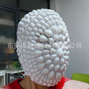 Masque en résine de perles blanches pour cosplay, fête, style amusant, coiffe décorative DIY - Product Image 2