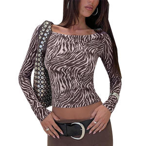 <span class=keywords><strong>เสื้อ</strong></span>เชิ้ตแขนยาวผู้หญิงทรงเข้ารูป <span class=keywords><strong>ลาย</strong></span><span class=keywords><strong>ม้าลาย</strong></span> ผ้าโพลีเอสเตอร์ผสมสแปนเด็กซ์ คอเต่าครึ่งตัว สไตล์เซ็กซี่ สำหรับฤดูใบไม้ร่วง - Product Image 5