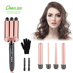 Juego de rizador de pelo con pantalla LCD automática 5 en 1, varita y rodillos calefactores PTC con plancha giratoria para <span class=keywords><strong>rizos</strong></span> <span class=keywords><strong>perfectos</strong></span> - Product Image 3