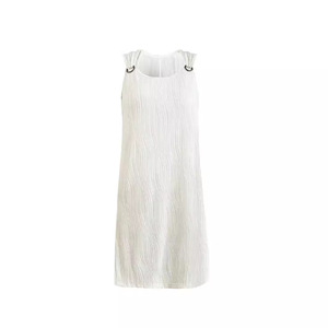 Dropshipping Shopify Plus Size Womens Sleeveless V Neck Midi Dress Solid Color Metal Button Casual Work Office Summer - Product Image 1