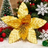 Realistische Weihnachtsblumen aus Stoff Künstliche Heimdekoration Innenraum-Blumenverzierungen
