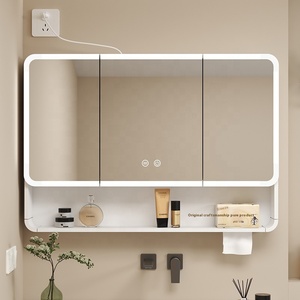 Arco filete inteligente almacenamiento espejo gabinete montado en la pared <span class=keywords><strong>baño</strong></span> espejo laca integrado <span class=keywords><strong>muebles</strong></span> <span class=keywords><strong>para</strong></span> el hogar - Product Image 2