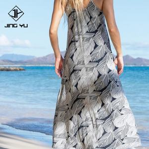 Vestidos Florales Vintage Elegantes de Diseñador de Alta Calidad para Mujer, Vestidos Casuales Hawaianos de Rayón con Estampado Floral Personalizado OEM - Product Image 5