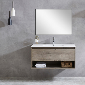 Meubles de salle de bain de style moderne Meuble-lavabo rectangulaire en MDF PVC pour hôtel - Product Image 1