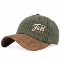Casquettes ajustables en daim bicolore avec logo personnalisé brodé en relief et boucle à œillet, pour commande d'essai, vente en gros