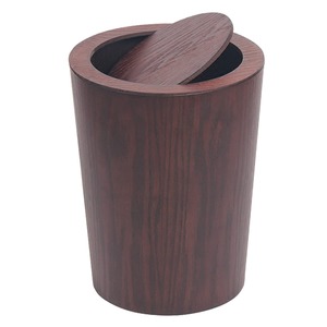 <b>Lid</b> Solid Real Wood Waste Basket <b>Bin</b> Swing <b>Lid</b> Round Trash Can Japanese-Style Wood Garbage Recycling - Product Image 4