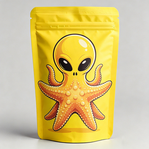 Custom-printed Holographic Food-Grade Zipper Bags 3.5g Stand-Up Lock Aluminum Laminated VMPET/PE Structure SK Brand for Snack - Product Image 3