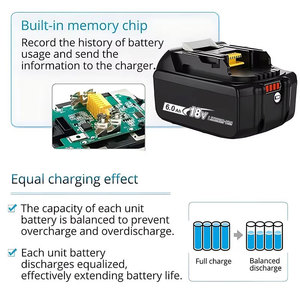 Batteries lithium-ion LiFePO4 18650 personnalisées de haute qualité <span class=keywords><strong>18V</strong></span> 5.0Ah, 500 cycles, compatibles avec BL1860 BL1850 BL1840 BL1830 - Product Image 4