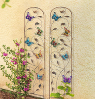 Treillis de jardin en fer avec logo personnalisé, style industriel, forme et couleur au choix, sans plomb, non toxique, revêtement en poudre, pour plantes comestibles, 2027